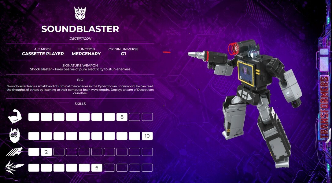 Image Of Transformers Legacy Evolution Soundblaster Character Bio QR Code (8 of 9)